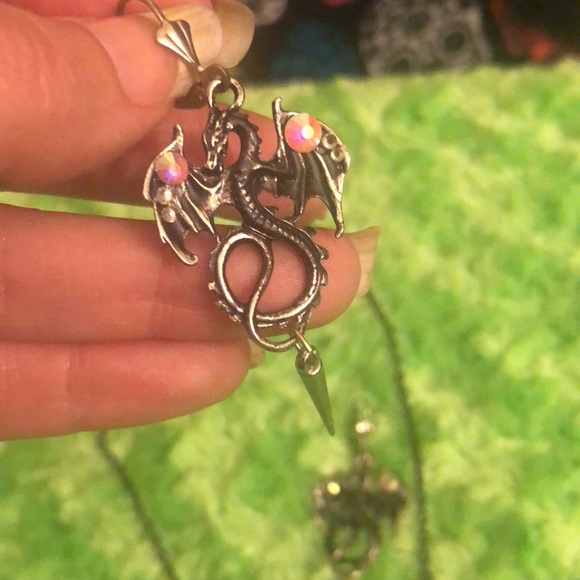 Dragon necklace and earring set - Picture 3 of 5